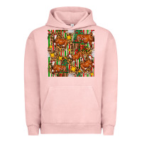 Pigment Salmon christmas leopard cow with gift boxes Urban Hoodie - FaDigitalArtStudio