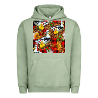 Pigment Oil Green christmas leopard duck Urban Hoodie - FaDigitalArtStudio