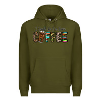 Army Green i could go for some coffee Premium Hoodie - CowhideDigitalArt
