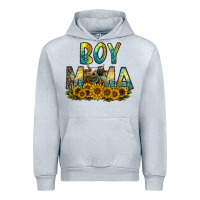 Heather Grey boy mama Urban Hoodie - CowhideDigitalArt