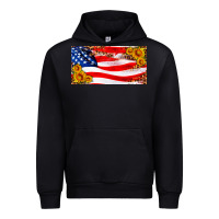Black usa flag and sunflower license plate Urban Hoodie - HRA Design Shop