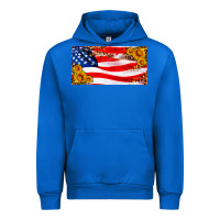 Cobalt usa flag and sunflower license plate Urban Hoodie - HRA Design Shop