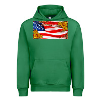 Emerald usa flag and sunflower license plate Urban Hoodie - HRA Design Shop