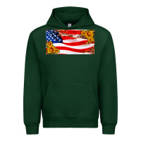 Forest Green usa flag and sunflower license plate Urban Hoodie - HRA Design Shop
