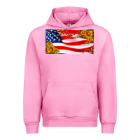 Fuchsia Pink usa flag and sunflower license plate Urban Hoodie - HRA Design Shop