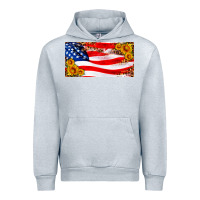 Heather Grey usa flag and sunflower license plate Urban Hoodie - HRA Design Shop
