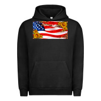 Pigment Black usa flag and sunflower license plate Urban Hoodie - HRA Design Shop