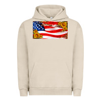 Pigment French Oak usa flag and sunflower license plate Urban Hoodie - HRA Design Shop