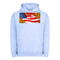 Pigment Grape Ice usa flag and sunflower license plate Urban Hoodie - HRA Design Shop