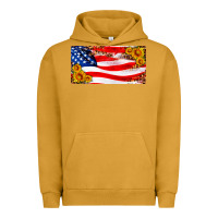 Pigment Peanut Butter usa flag and sunflower license plate Urban Hoodie - HRA Design Shop