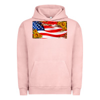 Pigment Salmon usa flag and sunflower license plate Urban Hoodie - HRA Design Shop