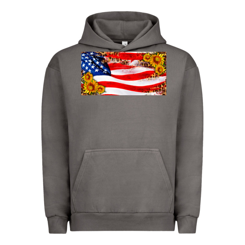 Usa Flag And Sunflower License Plate Urban Hoodie by HRA Design Shop | Teevron