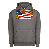 Pigment Tornado usa flag and sunflower license plate Urban Hoodie - HRA Design Shop