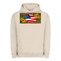 Pigment French Oak usa flag and cactus license plate Urban Hoodie - HRA Design Shop