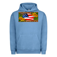 Pigment Pebble Blue usa flag and cactus license plate Urban Hoodie - HRA Design Shop