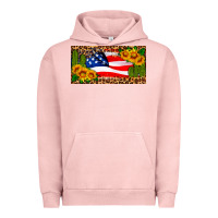 Pigment Salmon usa flag and cactus license plate Urban Hoodie - HRA Design Shop