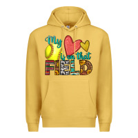 Antique Gold my heart is on that field softball Premium Hoodie - HRA Design Shop