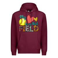 Burgundy my heart is on that field softball Premium Hoodie - HRA Design Shop