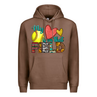 Chestnut my heart is on that field softball Premium Hoodie - HRA Design Shop