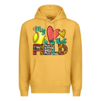Mustard my heart is on that field softball Premium Hoodie - HRA Design Shop