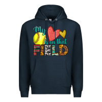 Navy my heart is on that field softball Premium Hoodie - HRA Design Shop