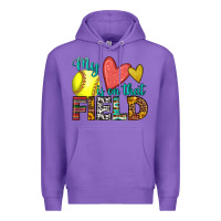 Purple my heart is on that field softball Premium Hoodie - HRA Design Shop
