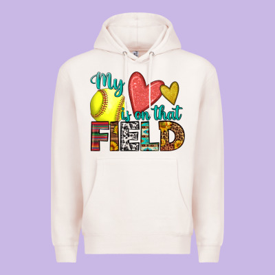 My Heart Is On That Field Softball Premium Hoodie Designed By Hra Design Shop