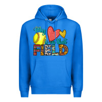 True Royal my heart is on that field softball Premium Hoodie - HRA Design Shop