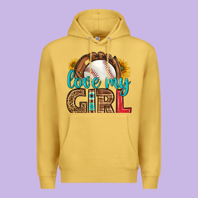 Love My Girl Baseball Premium Hoodie Designed By Hra Design Shop
