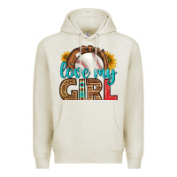 Oatmeal Heather love my girl baseball Premium Hoodie - HRA Design Shop