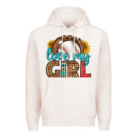 Pale Pink love my girl baseball Premium Hoodie - HRA Design Shop