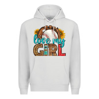 Dove Grey love my girl baseball Premium Hoodie - HRA Design Shop
