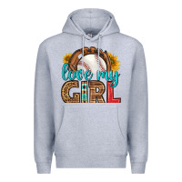 Heather Grey love my girl baseball Premium Hoodie - HRA Design Shop