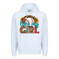 White love my girl baseball Premium Hoodie - HRA Design Shop