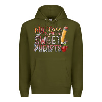 Army Green my class is full of sweet hearts Premium Hoodie - RacoonDesign