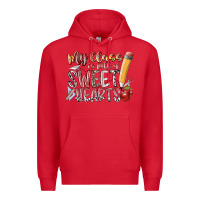 Red my class is full of sweet hearts Premium Hoodie - RacoonDesign