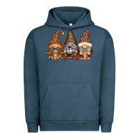 Pigment Midnight Navy coffee gnomes Urban Hoodie - RacoonDesign