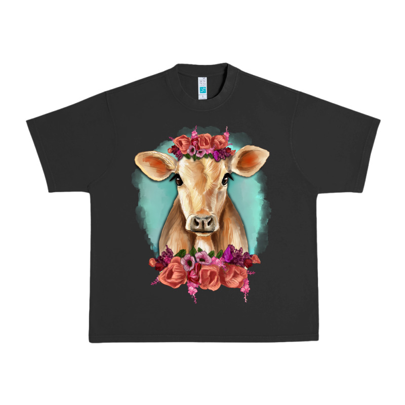 Floral Cow Urban Heavy Tee by RanaPortraitStore | Teevron