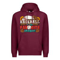 Burgundy baseball is my favorite season Premium Hoodie - HRA Design Shop