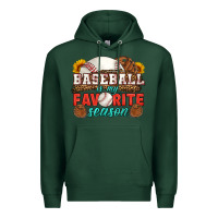Sports Green baseball is my favorite season Premium Hoodie - HRA Design Shop