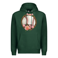 Sports Green western baseball with roses Premium Hoodie - HRA Design Shop