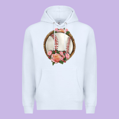 Western Baseball With Roses Premium Hoodie Designed By Hra Design Shop