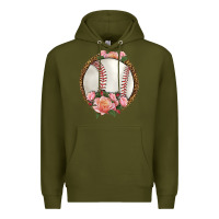 Army Green western baseball with roses Premium Hoodie - HRA Design Shop
