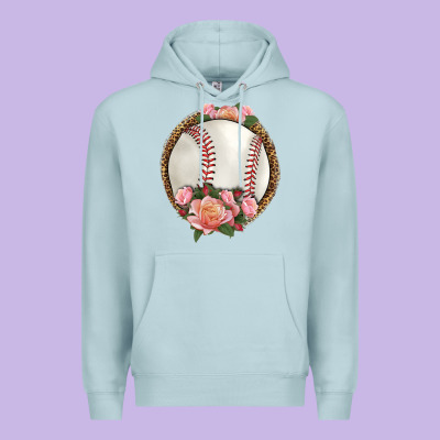 Western Baseball With Roses Premium Hoodie Designed By Hra Design Shop
