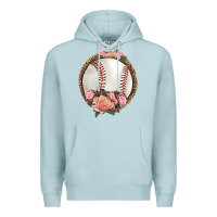 Blue Mist western baseball with roses Premium Hoodie - HRA Design Shop