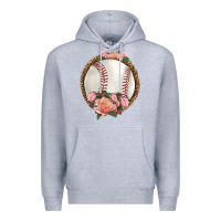 Heather Grey western baseball with roses Premium Hoodie - HRA Design Shop