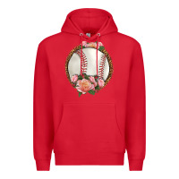 Red western baseball with roses Premium Hoodie - HRA Design Shop
