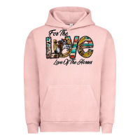Pigment Salmon for the love love of the horses Urban Hoodie - CowhideDigitalArt