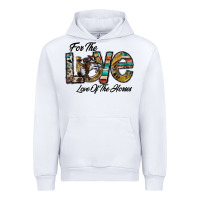 White for the love love of the horses Urban Hoodie - CowhideDigitalArt