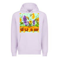 Lilac honeydrip bee lavender daisy sunflower seamless pa Premium Hoodie - FaDigitalArtStudio